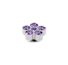 Twisted Frozen Star CZ Steentje Purple Zilver