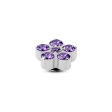 Twisted Frozen Star CZ Steentje Purple Zilver