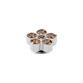 Twisted Frozen Star CZ Steentje Champagne Zilver