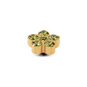 Twisted Frozen Star CZ Steentje Olive Goud