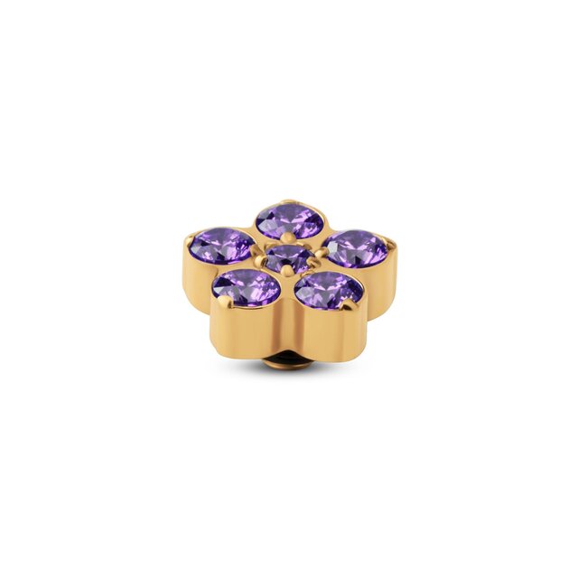 Twisted Frozen Star CZ Steentje Purple Goud