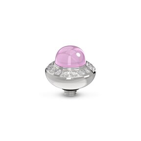 Twisted Allure Steentje Milk Pink Zilver