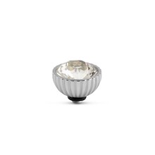Twisted Ridged Steentje Crystal Silver Shade Zilver