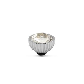 Twisted Ridged Steentje Crystal Silver Shade Zilver