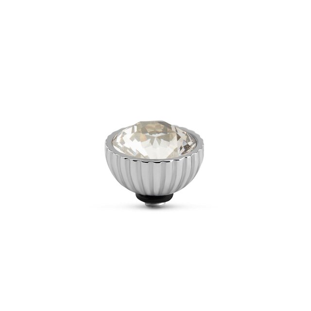 Twisted Ridged Steentje Crystal Silver Shade Zilver