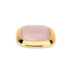 Kosmic Gem Square Steen Light Rose Quartz 22mm Goud