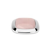 Kosmic Gem Square Steen Light Rose Quartz 22mm Zilver