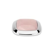 Kosmic Gem Square Steen Light Rose Quartz 22mm Zilver