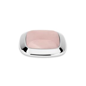 Kosmic Gem Square Steen Light Rose Quartz 22mm Zilver