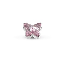 Twisted Butterfly Steentje Light Rose Zilver