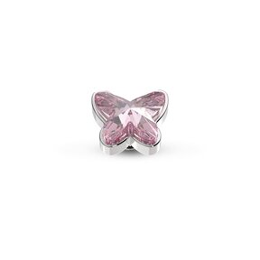 Twisted Butterfly Steentje Light Rose Zilver