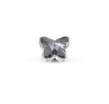 Twisted Butterfly Steentje Crystal Silver Night Zilver