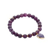 Heart Beaded Armband Paars 55543Mix02