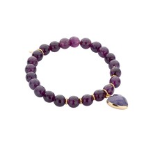 Heart Beaded Armband Paars 55543Mix02