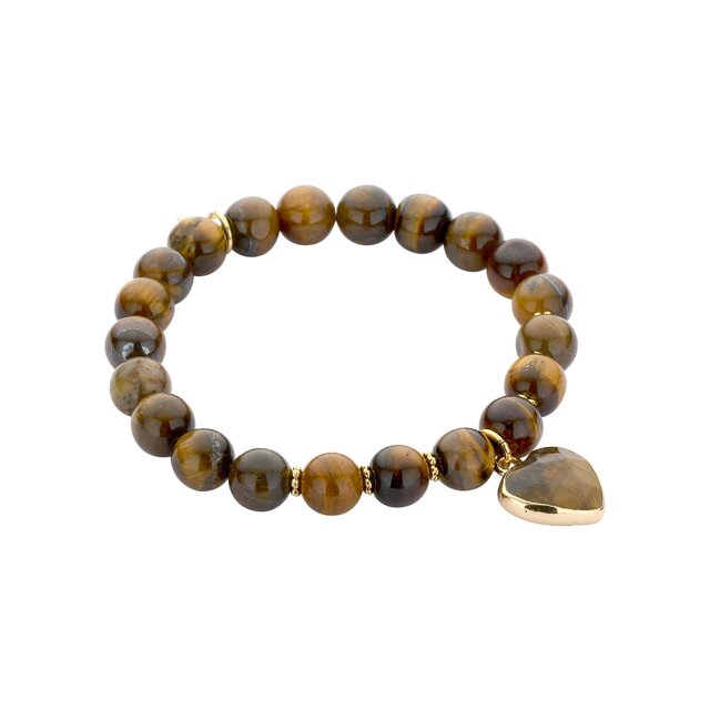 Heart Beaded Armband Bruin 55543Mix04