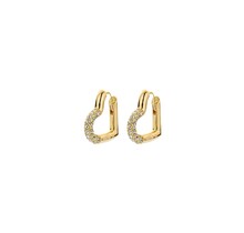 Mini Crystal Heart Hoop Oorbellen Wit 82944CRYS