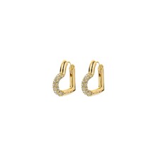 Mini Crystal Heart Hoop Oorbellen Wit 82944CRYS