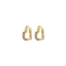 Mini Crystal Heart Hoop Oorbellen Roze 82944ROSE