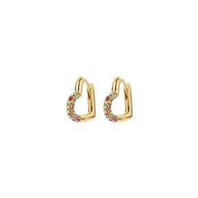 Mini Crystal Heart Hoop Oorbellen Roze 82944ROSE