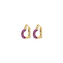 Mini Crystal Heart Hoop Oorbellen Paars 82944PURP
