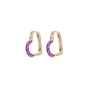 Crystal Heart Hoop Oorbellen Paars 82945PURP