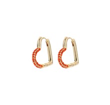 Crystal Heart Hoop Oorbellen Oranje 82945CORAL