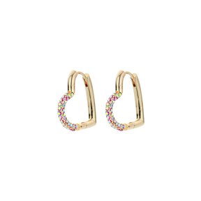 Crystal Heart Hoop Oorbellen Roze 82945ROSE