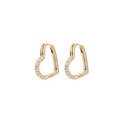 Crystal Heart Hoop Oorbellen Wit 82945CRYS