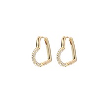 Crystal Heart Hoop Oorbellen Wit 82945CRYS