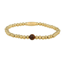 Elastische kralenarmband met Tiger Eye - My Bendel