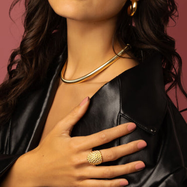 Statement Ring Goud – Bolletjes Design 15 mm