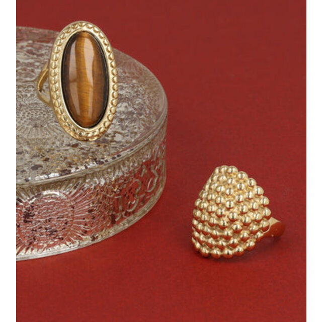 Statement ring met Tiger Eye - My Bendel