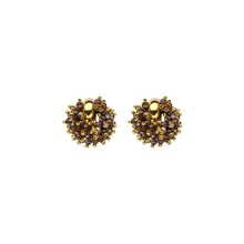 Bruine Facet Ronde Oorbellen 83645Mix02