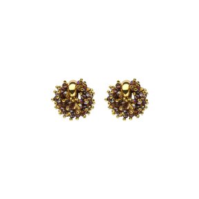 Bruine Facet Ronde Oorbellen 83645Mix02