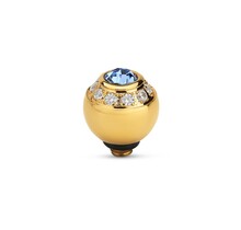 Twisted Ball CZ Steentje Jeans Blue Goud