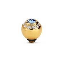 Twisted Ball CZ Steentje Jeans Blue Goud