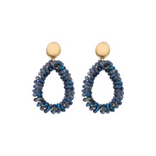 Glam Druppel Facet Blauw Oorbellen 83769Mix04