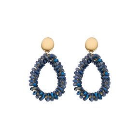Glam Druppel Facet Blauw Oorbellen 83769Mix04