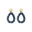 Biba Glam Druppel Facet Blauw Oorbellen 83769Mix04