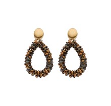 Glam Druppel Facet Bruin Oorbellen 83769Mix08
