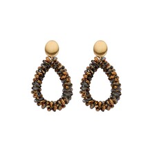 Glam Druppel Facet Bruin Oorbellen 83769Mix08