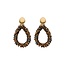 Biba Glam Druppel Facet Bruin Oorbellen 83769Mix08