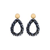 Glam Druppel Facet Blauw Oorbellen 83769Mix07 Glam Druppel Facet Blauw Oorbellen 83769Mix07