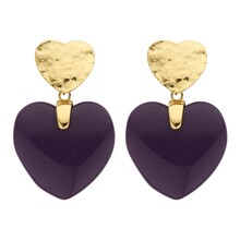 Purple Heart Statement Oorbellen 83871Mix04