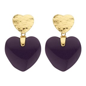 Purple Heart Statement Oorbellen 83871Mix04