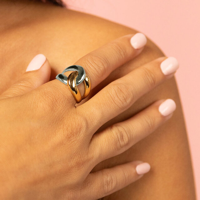 Bicolor Ring – Goud & Zilver Bicolor Ring – Goud & Zilver