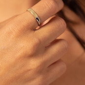 Bicolor Aanschuifring – Gouden Bolletjes Bicolor Aanschuifring – Gouden Bolletjes