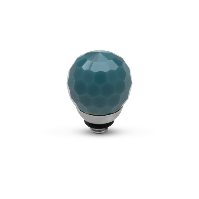 Twisted CZ Facet Ball Steentje Retro Blue Twisted CZ Facet Ball Steentje Retro Blue