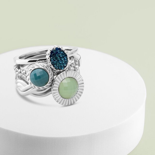 Vivid & Twisted Dewy Spark Ringen Set