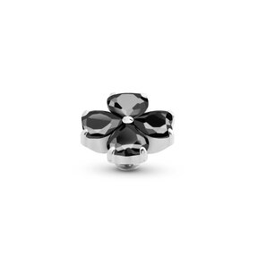 Twisted Heart Clover Steentje Black